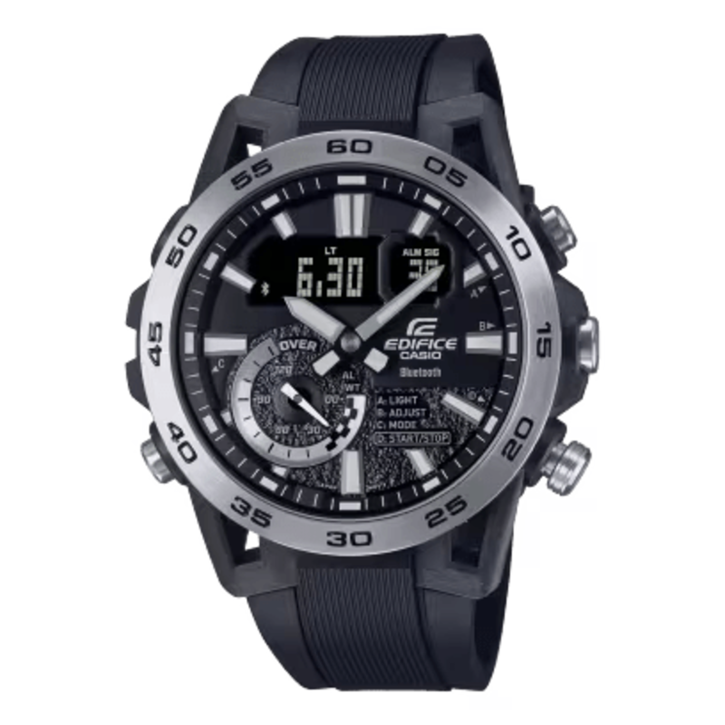 

Casio Edifice Analog/Digital Watch for Men with Resin Band, Water Resistant and Chronograph, ECB-40P-1A, Black-Black