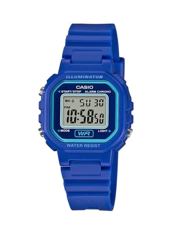 

Casio Digital Watch for Women with Resin Band, Water Resistant, LA-20WH-2AEF, Blue-Grey