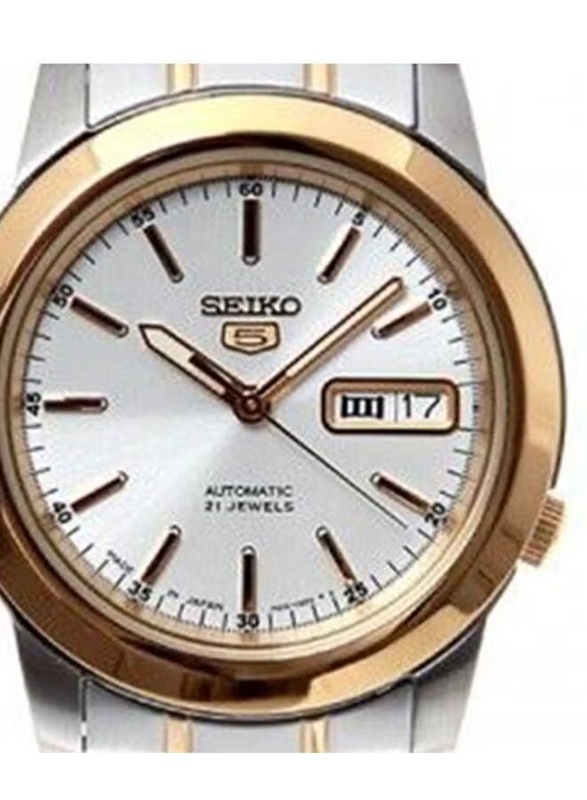 Seiko Analog Watch for Men with Stainless Steel Band, Water Resistant, SNKE54J1, Silver/Gold-Silver