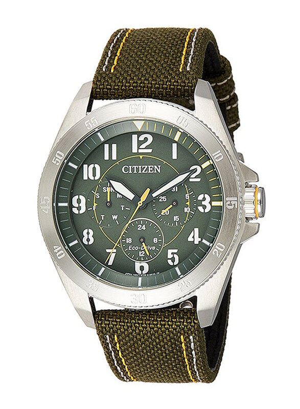 

Citizen Analog Wrist Watch for Men with Fabric Band, Chronograph, Green