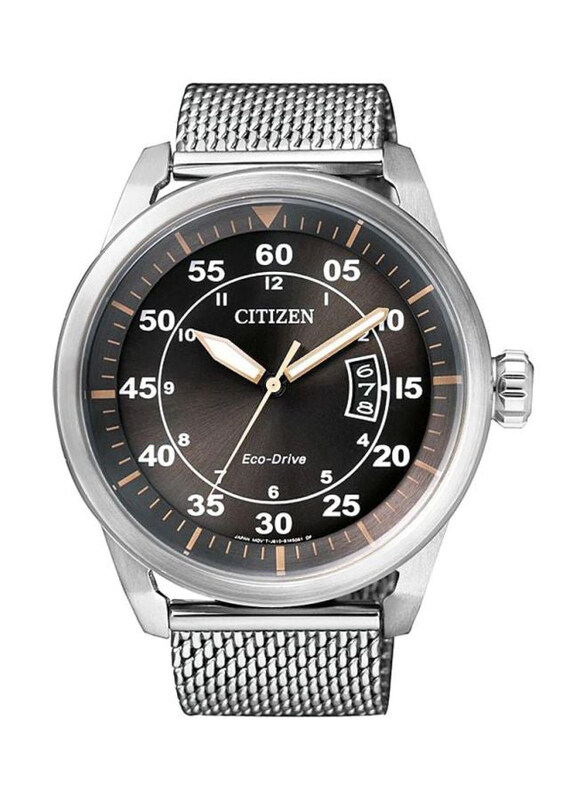 

Citizen Analog Watch for Men with Stainless Steel Band, Water Resistant, AW1360-55F, Silver-Brown/Black