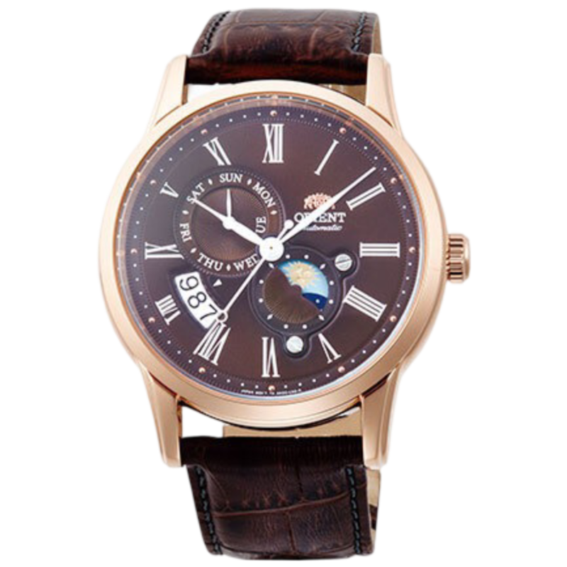 

Orient Analog Watch for Men with Leather Band, Water Resistant and Chronograph, OW-RAAK0009, Brown-Brown