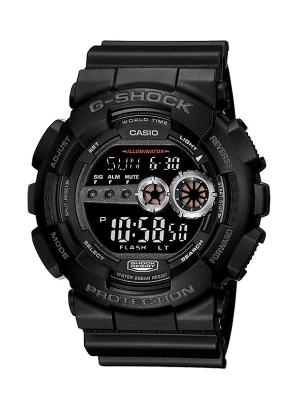 

Casio Digital Watch for Men with Resin Band, Water Resistant and Chronograph, GD-100-1A, Black