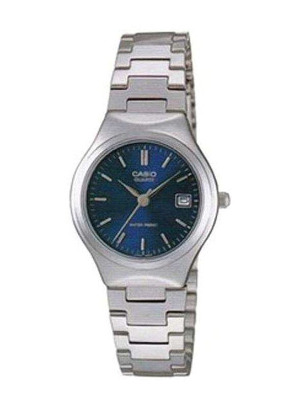 

Casio Standard Series Analog Watch for Women with Stainless Steel Band, Water Resistant, LTP-1170A-2ARDF, Silver-Blue