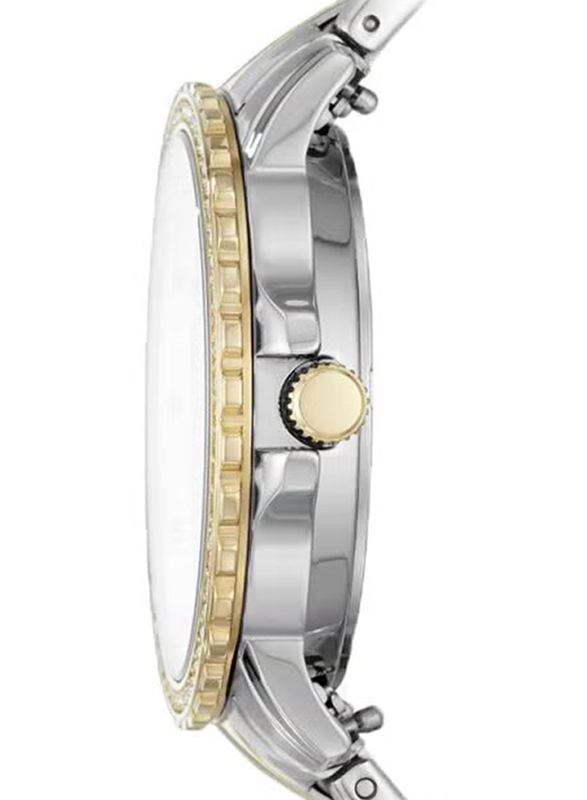 Fossil Analog Watch for Women with Stainless Steel Band, Water Resistant, ES4784, Silver/Gold-Silver