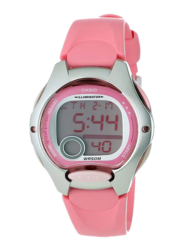

Casio Youth Digital Watch for Girls with Resin Band, Water Resistant, LW-200-4B, Pink-Transparent
