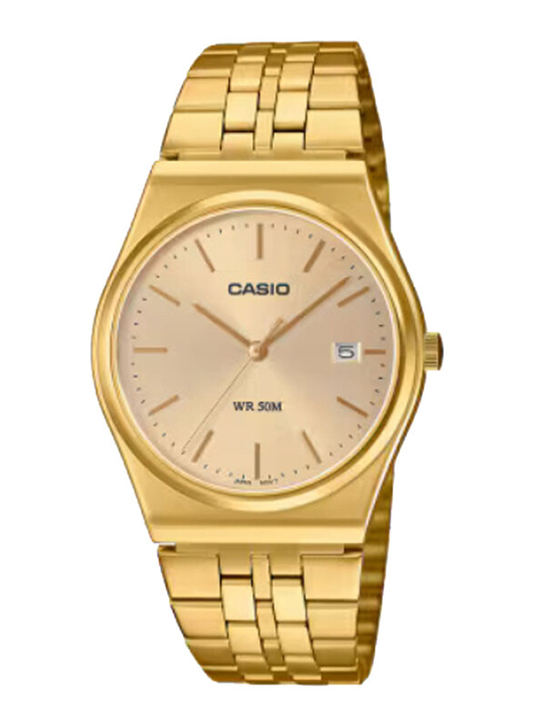 

Casio Standard Analog Watch for Men with Stainless Steel Band, Water Resistant, MTP-B145G-9AVDF, Gold-Gold