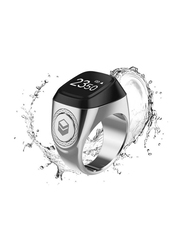 iQibla Zikr Smart Tasbih Ring for Men, 20mm, Silver