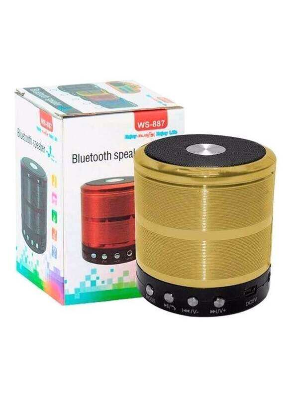 

Generic WS-887 Portable Bluetooth Speaker, Gold/Black