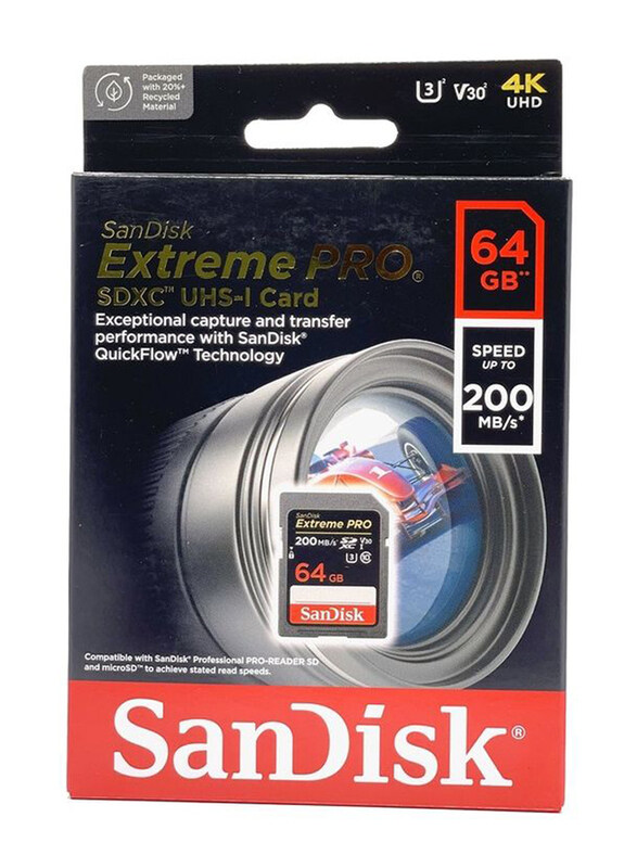 

Sandisk 64GB extreme PRO SDHC & SDXC UHS-I Card Memory Card, Black