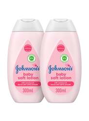 Johnson's 2-Piece 300ml Baby Soft Lotion with Coconut Oil for Soft & Smooth Skin, White