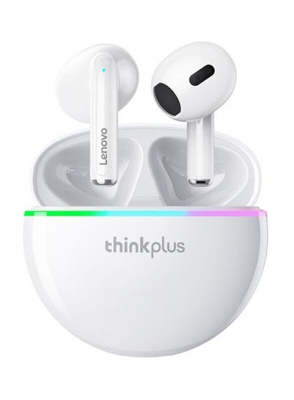 

Lenovo Thinkplus XT97 Wireless In-Ear Earbuds with Flash LED Light & Mics, White