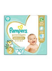 Pampers Premium Extra Care Diapers, Size 2, 3-8 kg, 70 Count