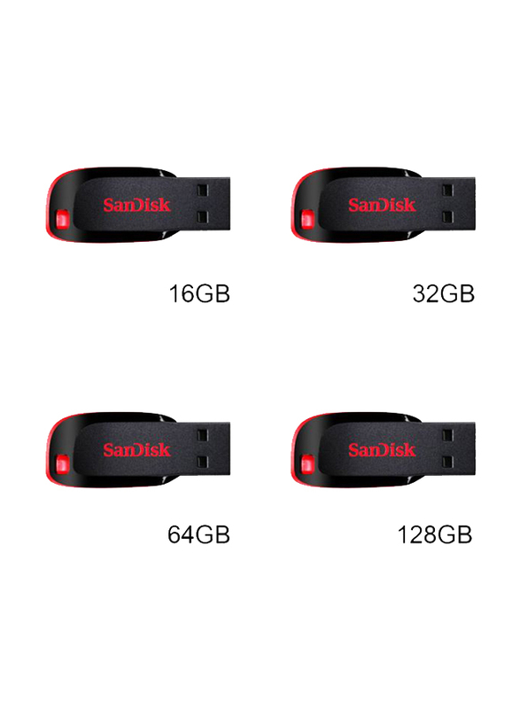Sandisk 128GB CZ50 Cruzer Blade Mini Encryption USB 2.0 Pen Drive, C6004-128-L, Black
