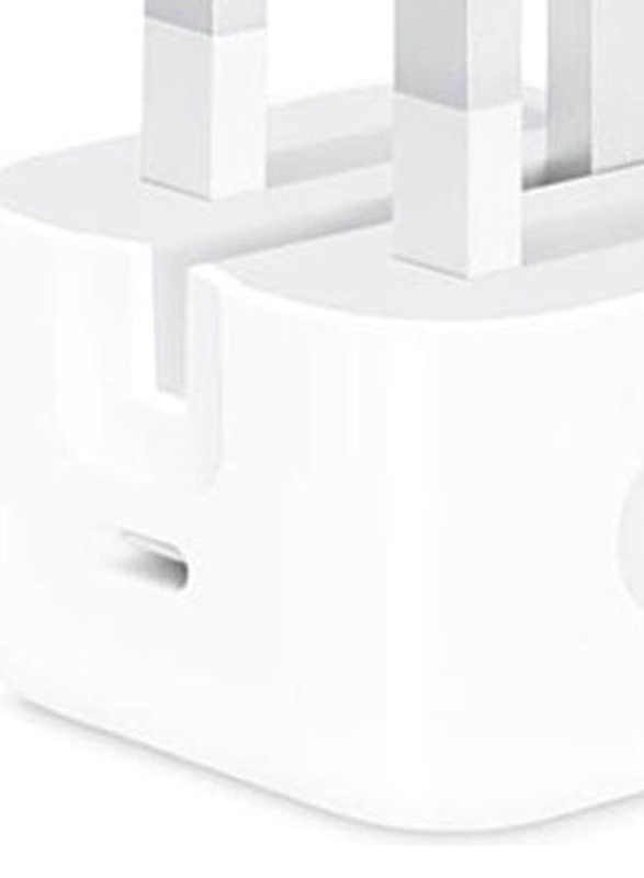 25W Wall Charger with USB-C Port and Cable for Apple iPhone 13/14 Pro Max, White