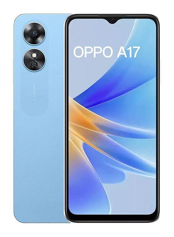 

Oppo A17 64GB Lake Blue, 4GB RAM, 4G LTE, Dual Sim Smartphone, Middle East Version