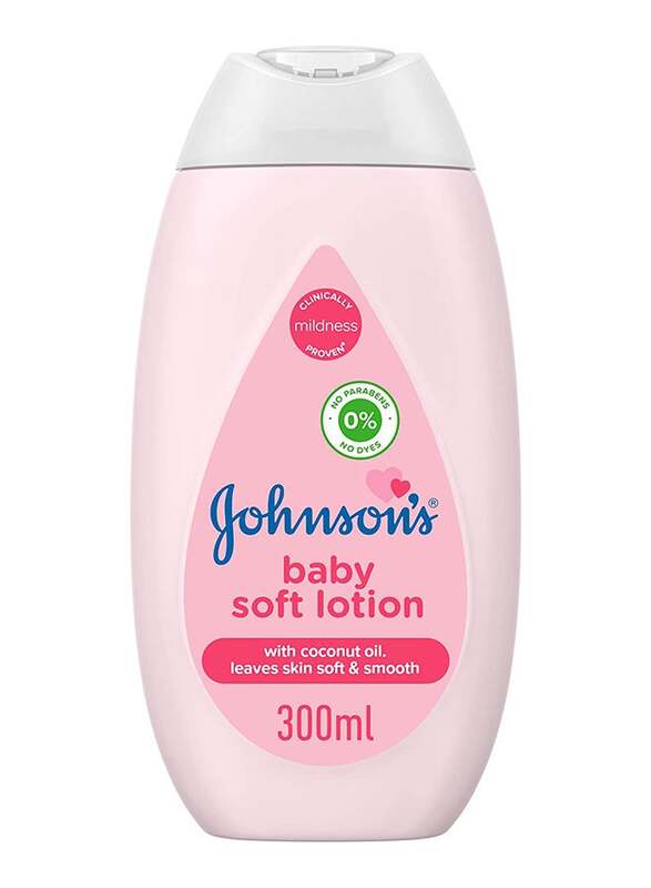 Johnson's 2-Piece 300ml Baby Soft Lotion with Coconut Oil for Soft & Smooth Skin, White