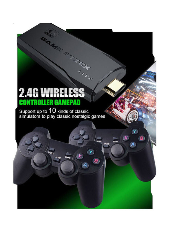 2.4G Game Console, with 2 Controllers, Black