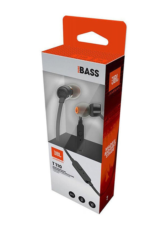 JBL Tune 110 Wired In-Ear Headphones, Black