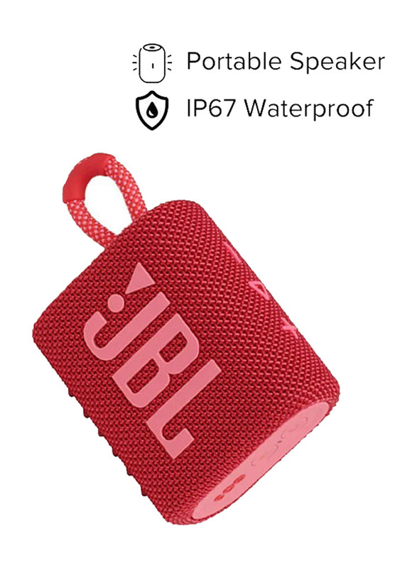 

JBL Go 3 Portable Bluetooth Speaker, Red