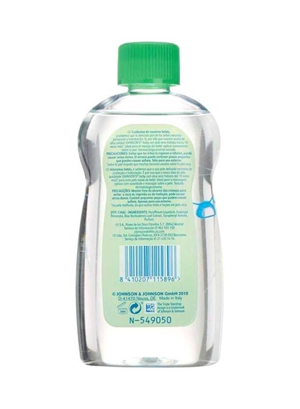 Johnson's 300ml Aloe Vera Baby Oil, Clear