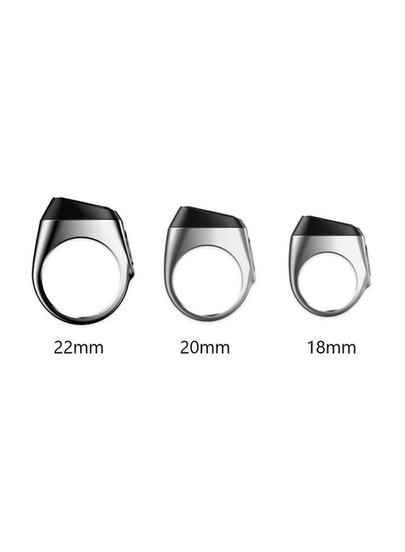 iQibla Zikr Smart Tasbih Ring for Men, 20mm, Silver