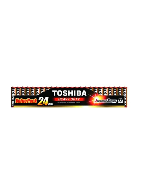 Toshiba Heavy Duty AAA Battery Pack, 24 Pieces, Multicolour