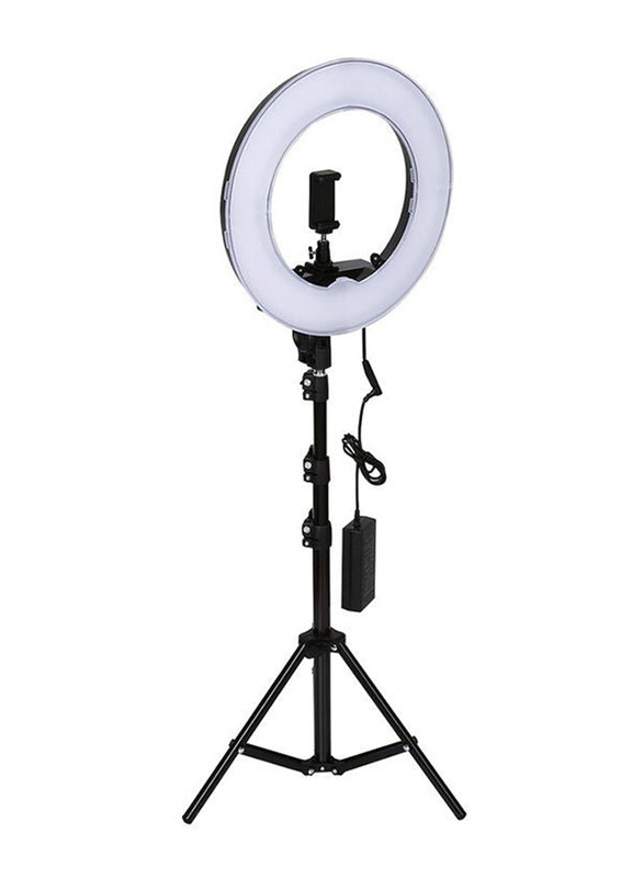 

Generic 12-inch LED Ring Light with Tripod Stand and Phone Holder, Black/White