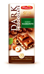 Pobeda Dark chocolate with hazelnuts 50% cocoa