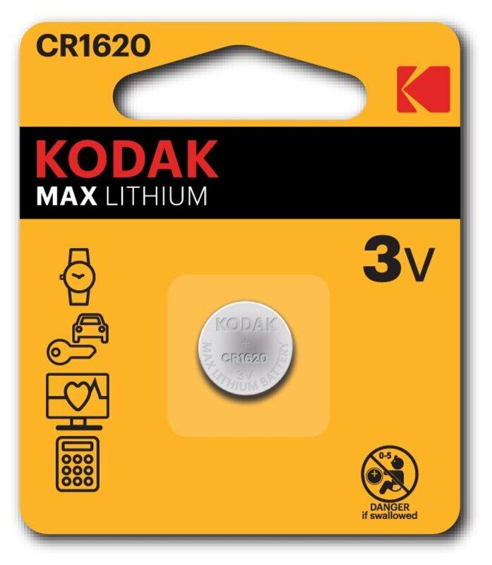 

KODAK MAX CR1620 Lithium 3V Batteries - 2 Pieces