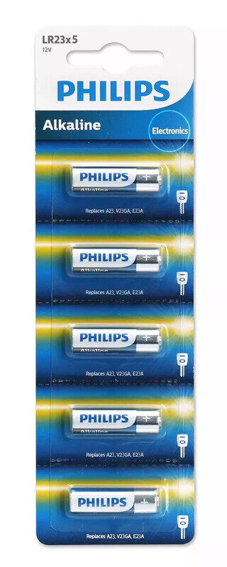 

Philips 23A Alkaline 12V Batteries - 5 Pieces