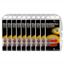 Duracell 60-Pieces (13 Size) Activair (PR48) Zinc-Air 1.45V 0% Mercury Hearing Aid Batteries