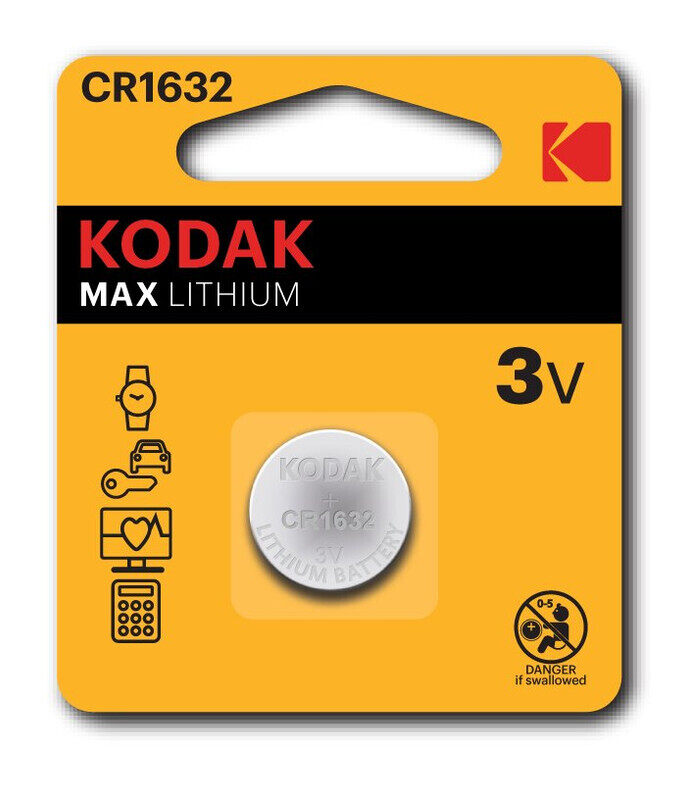 

KODAK MAX CR1632 Lithium 3V Batteries - 2 Pieces