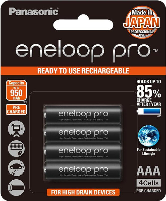 

Panasonic Eneloop Pro (AAA) 4-Cells 950mAh Rechargeable Batteries