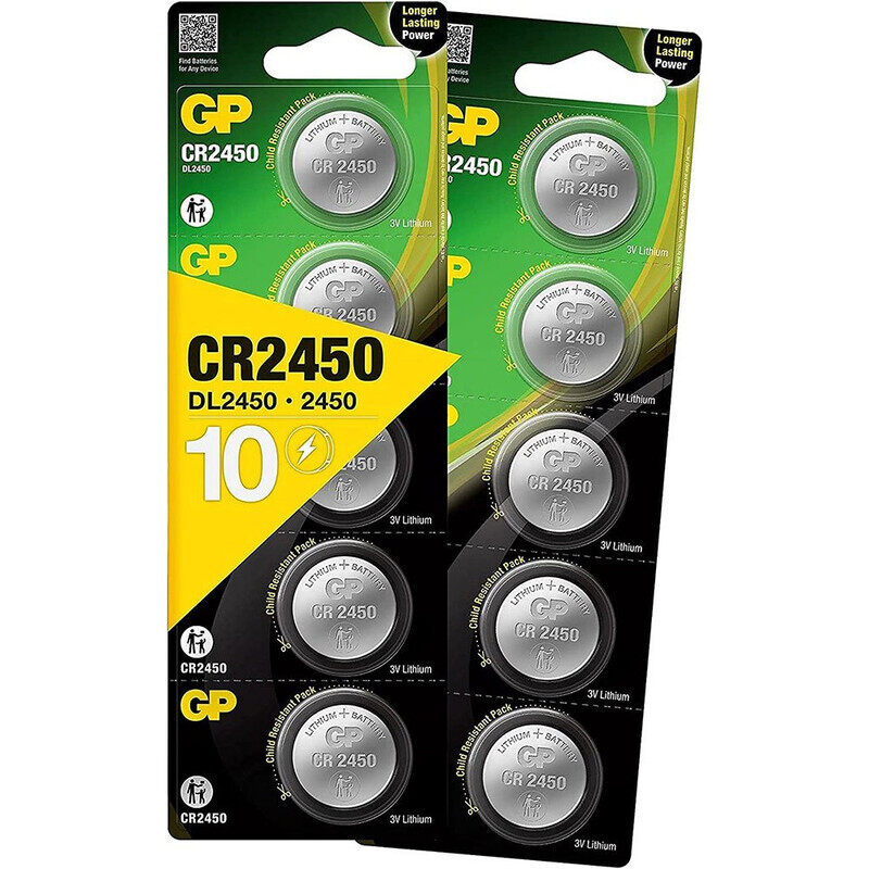 

GP CR2450 Lithium 3V Batteries - 10 Pieces