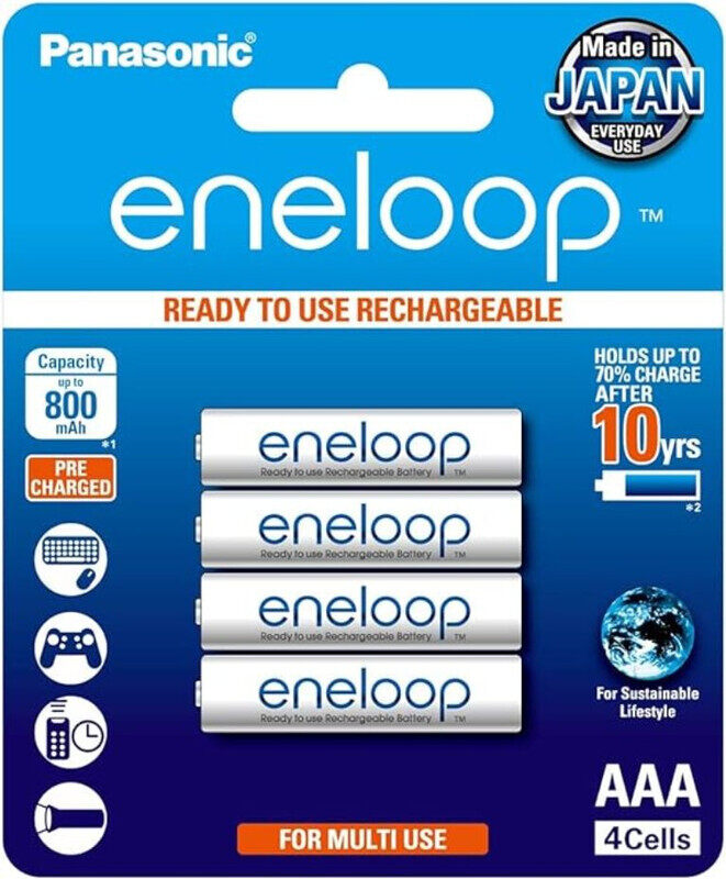 

Panasonic Eneloop (AAA) 4-Cells 800mAh Rechargeable Batteries