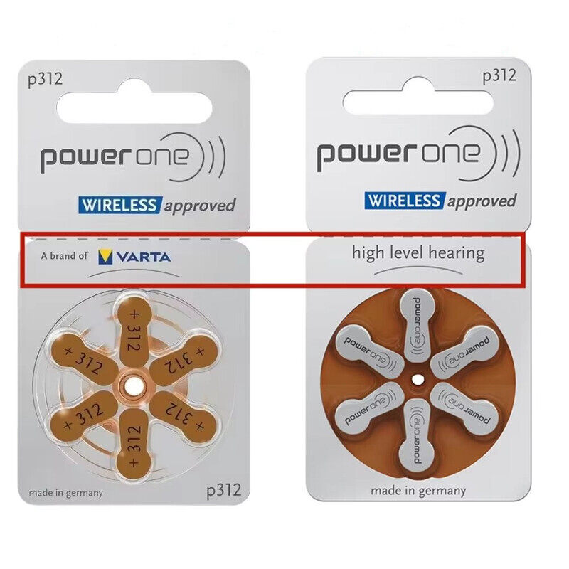 

Powerone 12-Pieces (P312 Size) Wireless Approved (PR41) Zinc-Air 1.45V 0% Mercury Hearing Aid Batteries