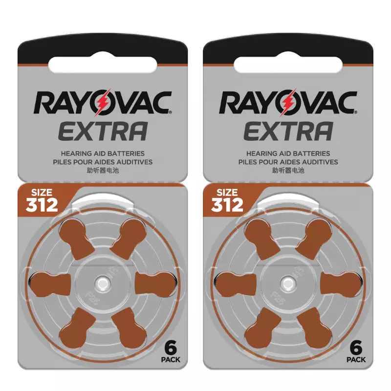 

Rayovac Extra 12-Pieces (Size 312) Zinc Air 1.45V Hearing Aid Batteries