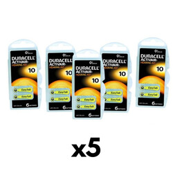 Duracell 30-Pieces (10 Size) Activair (PR70) Zinc-Air 1.45V 0% Mercury Hearing Aid Batteries