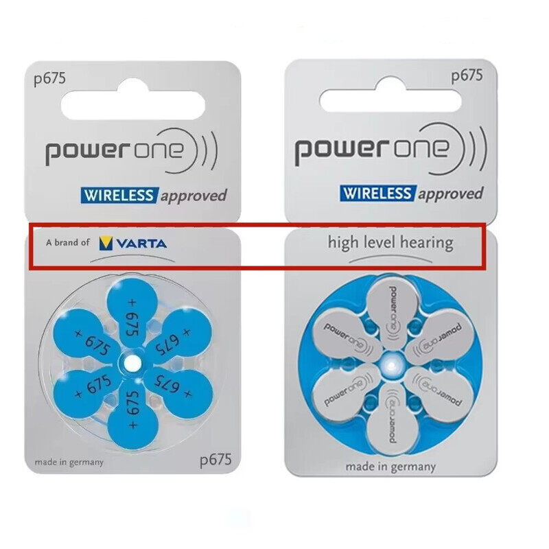 

Powerone 12-Pieces (P675 Size) Wireless Approved (PR44) Zinc-Air 1.45V 0% Mercury Hearing Aid Batteries
