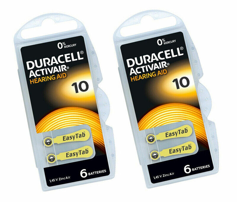 

Duracell 12-Pieces (10 Size) Activair (PR70) Zinc-Air 1.45V 0% Mercury Hearing Aid Batteries