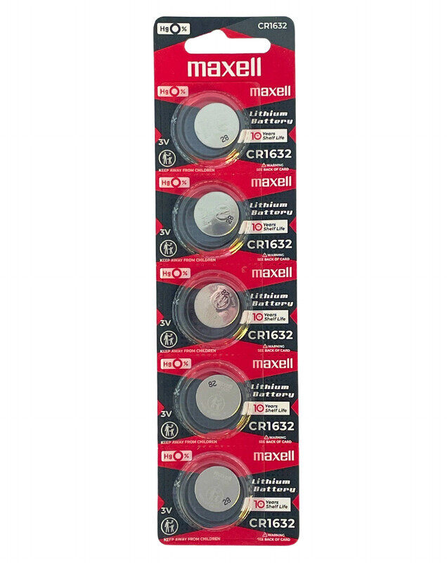 

Maxell CR1632 Lithium 3V (maxell) Japan Batteries - 5 Pieces