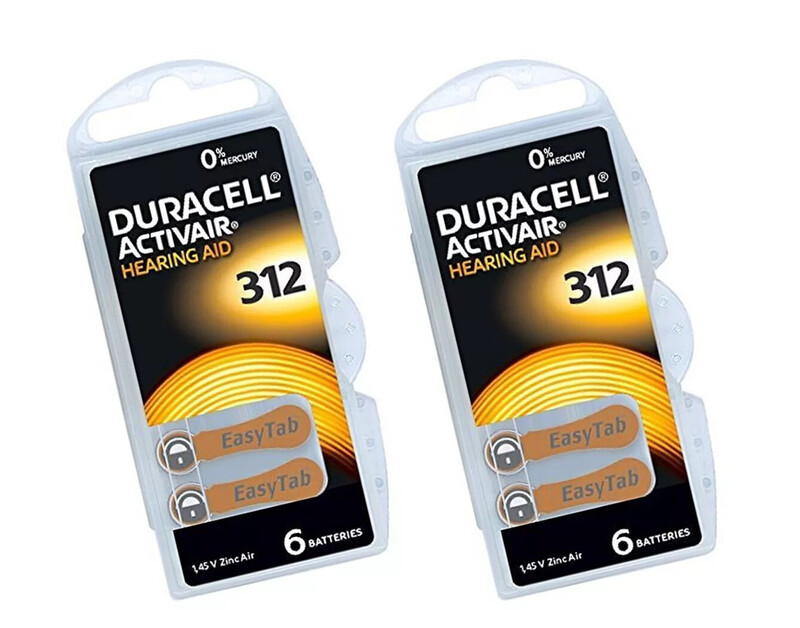Duracell 12-Pieces (312 Size) Activair (PR41) Zinc-Air 1.45V 0% Mercury Hearing Aid Batteries