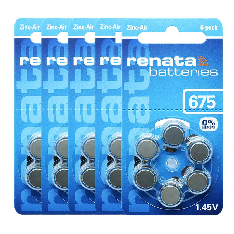 

Renata 30-Pieces (Size 675) Hearing Aid 1.45V Zinc-Air 0% Mercury Batteries
