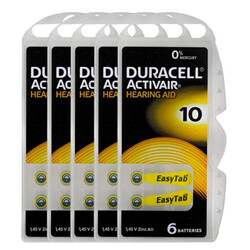 Duracell 30-Pieces (10 Size) Activair (PR70) Zinc-Air 1.45V 0% Mercury Hearing Aid Batteries