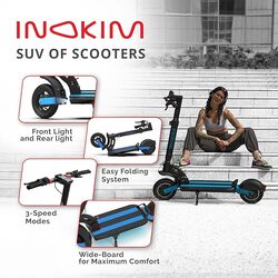 INOKIM Quick 4 Electric Scooter Adults, Powerful 600W (1100W Max) Motor, 44 Mile Range, 25 MPH, 10" Pneumatic Tires, Front & Rear LED Light, Quick Foldable, Dual Suspension System