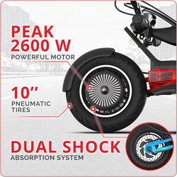 INOKIM OXO Super Electric Scooter for Adults 40 MPH, 2x1000W (2600W Max) Motor, 68 Miles Range, 10" 6 Light System Air Filled Tires, Front & Rear LED Light, Foldable, Adjustable Suspension