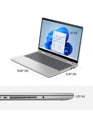 HP Envy X360 14-ES0033DX Laptop, 14 inch Full HD Display, Intel Core i7-1355U 13th Gen 5GHz, 1TB SSD, 16GB RAM, Intel Iris Xe Graphics, EN KB, Win 11, Silver