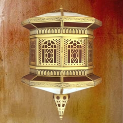 Salhiya Lighting Indoor Arabic Wall Light, E27 Bulb Type, DT0827, Brass