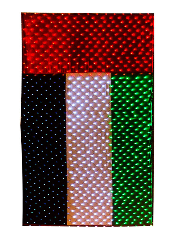 

Salhiya Lighting Decorative Lighting UAE Flag LED, W3 x H6 Meters, Green/White/Black/Red